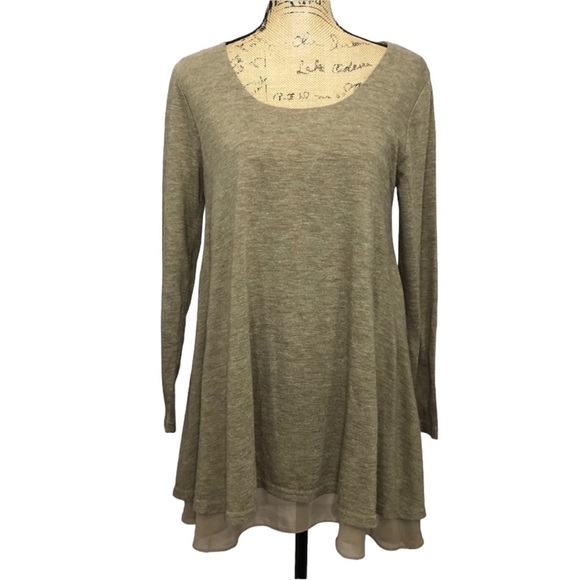 UMGEE Mocha Lightweight Layered Sweater Tunic - Picture 4 of 13